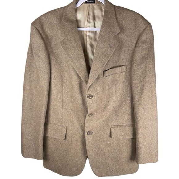 Oscar de la Renta Brown Wool Cashmere Blend Sport Coat Blazer Men’s Size 42S - Picture 1 of 10